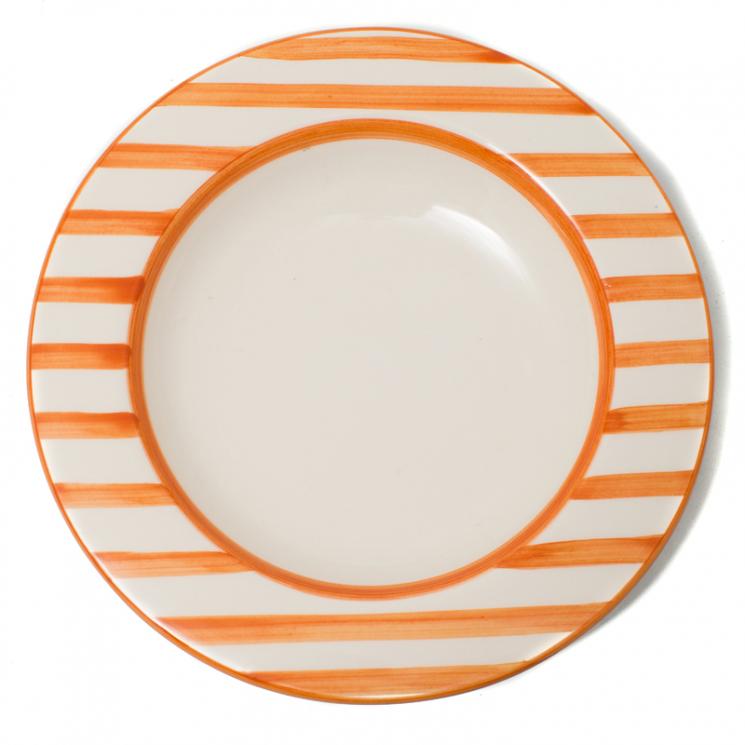 Тарелка суповая с оранжевыми полосками на бортике Busatti - фото