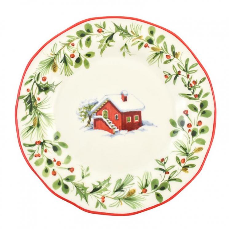 Обеденная тарелка для стильной новогодней сервировки "Лесная сказка" Villa Grazia - фото