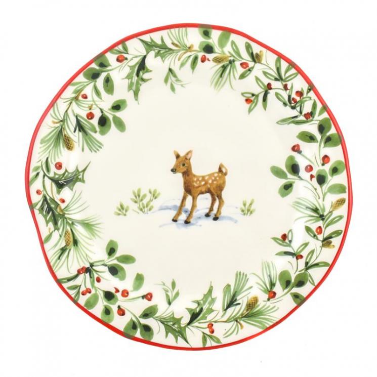 Салатная тарелка из праздничной коллекции керамики "Лесная сказка" Villa Grazia - фото