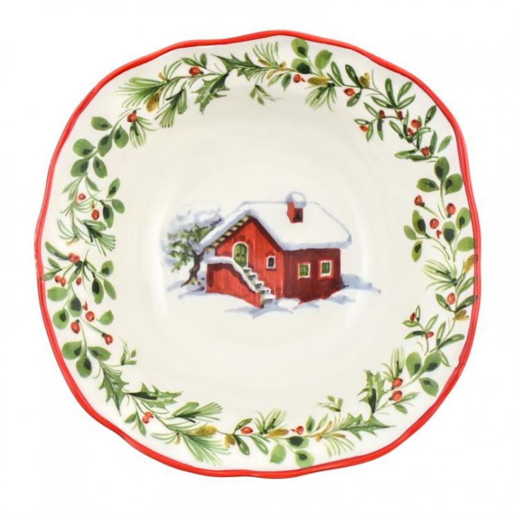 Суповая тарелка из праздничной коллекции керамики "Лесная сказка" Villa Grazia - фото
