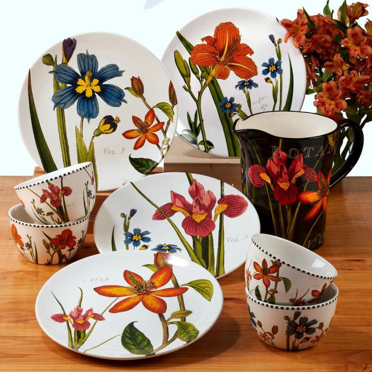 Коллекция керамической посуды с ботаническими принтами «Цветочная рапсодия» Certified International - фото