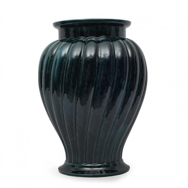 Зонтовница из глянцевой керамики темно-зеленого цвета Ceramiche Bravo - фото