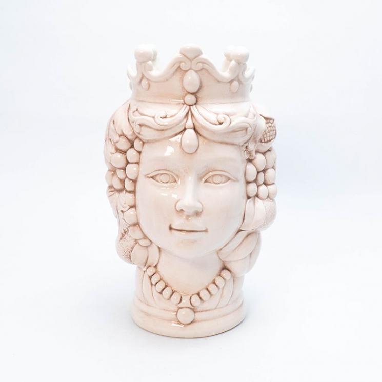Бежевая керамическая ваза "Сицилийка", декор для дома Mastercraft - фото