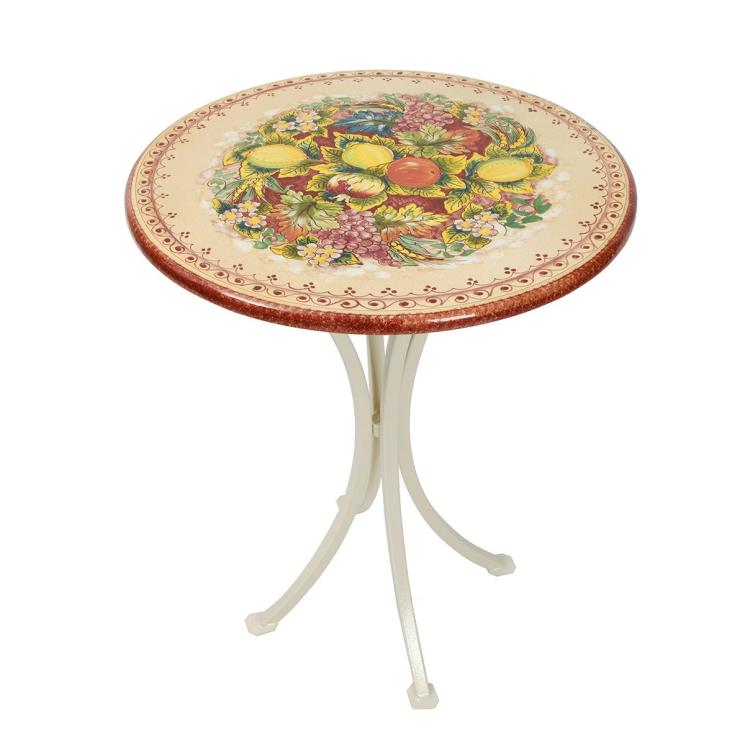 Базальтовый круглый стол с изображением фруктов Clarai Duca di Camastra - фото