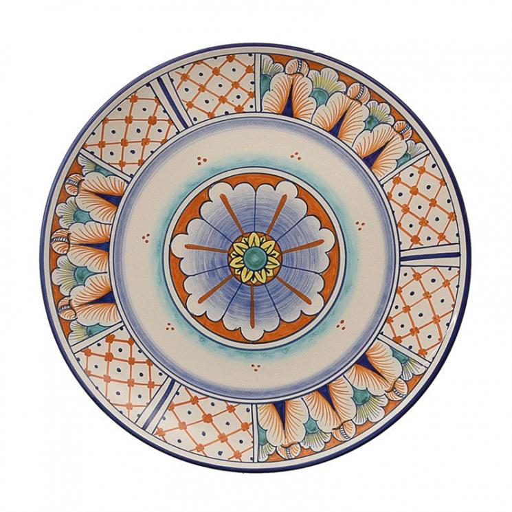 Настенная декоративная тарелка с разноцветным орнаментом L´Antica Deruta - фото