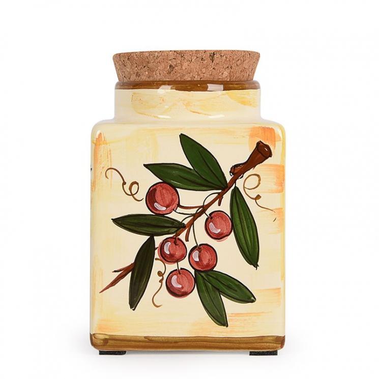 Емкость для хранения с ручной росписью Frutta di Campo L´Antica Deruta - фото
