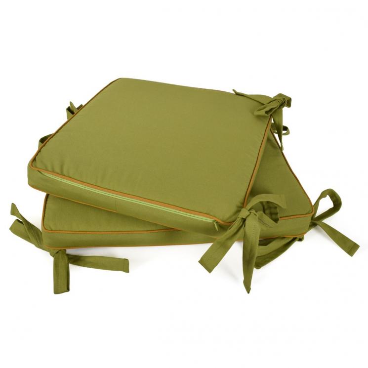 Набор из 2-х подушек с тефлоновой пропиткой для стульев New London зеленого цвета Villa Grazia - фото