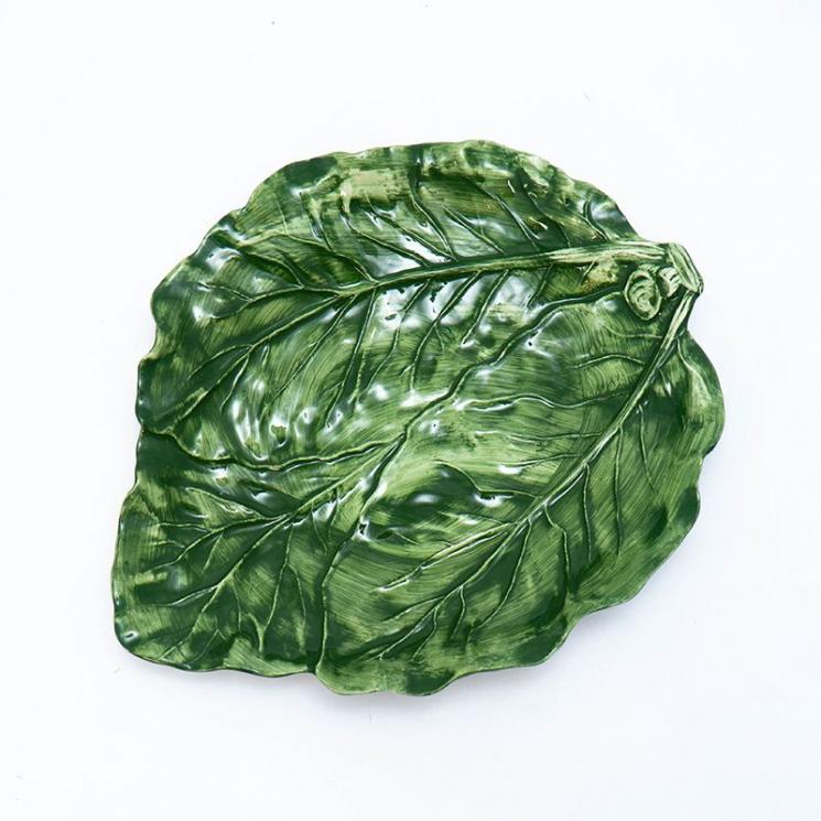 Блюдо керамическое "Капустный лист" - фото