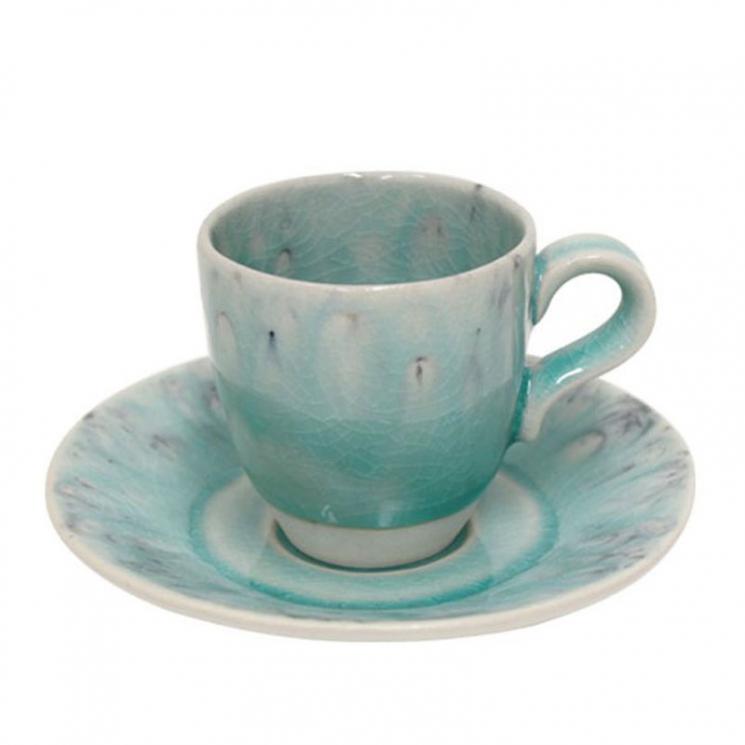Голубые чашки с блюдцем для кофе, набор 6 шт. Madeira Costa Nova - фото