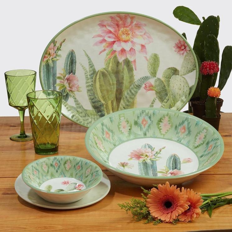 Коллекция посуды из меламина с изображением кактусов "Красавица пустыни" Certified International - фото