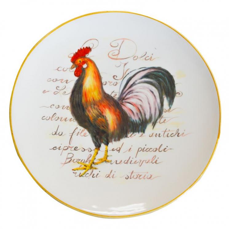 Декоративная и подставная тарелка для пасхального стола «Золотое крылышко» Ceramica Cuore - фото