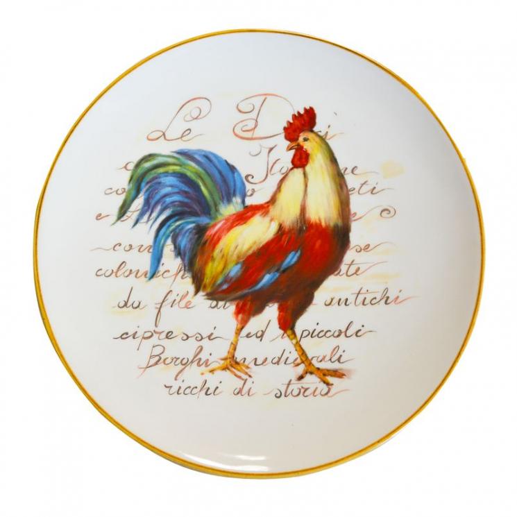 Большая тарелка для декора и пасхальной сервировки «Праздничный петушок» Ceramica Cuore - фото