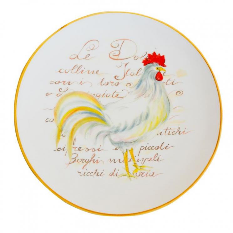 Настенная и сервировочная тарелка с пасхальным рисунком «Красный гребешок» Ceramica Cuore - фото