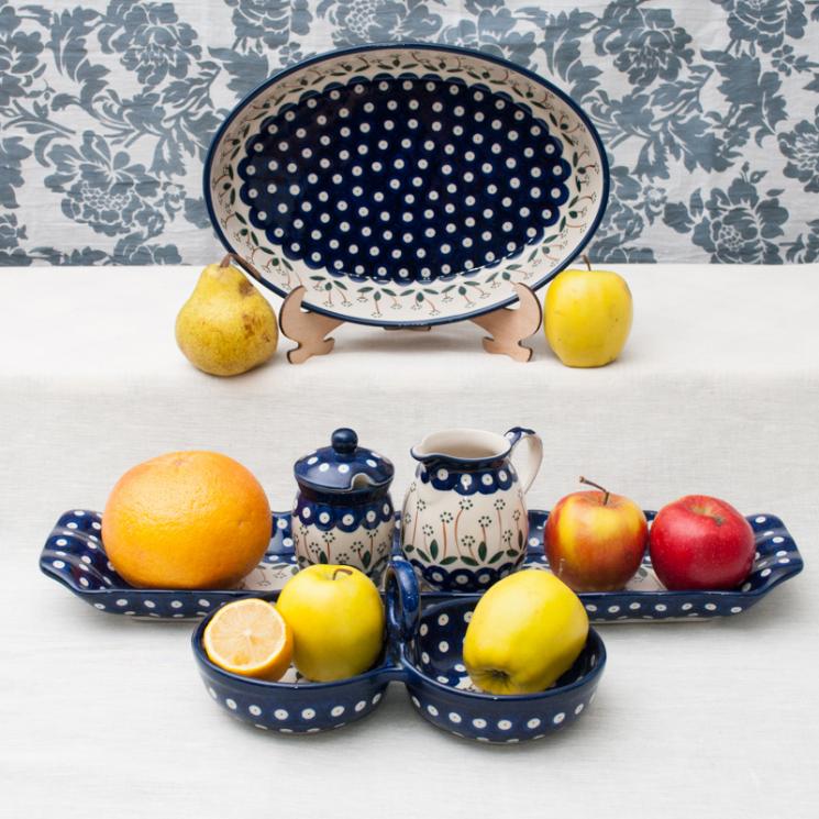Темно-синяя посуда коллекции "Весенний сад"  - фото