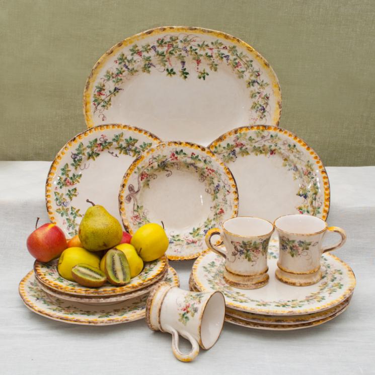 Коллекция дорогой керамической посуды с ручной росписью "Амуры" Bizzirri - фото