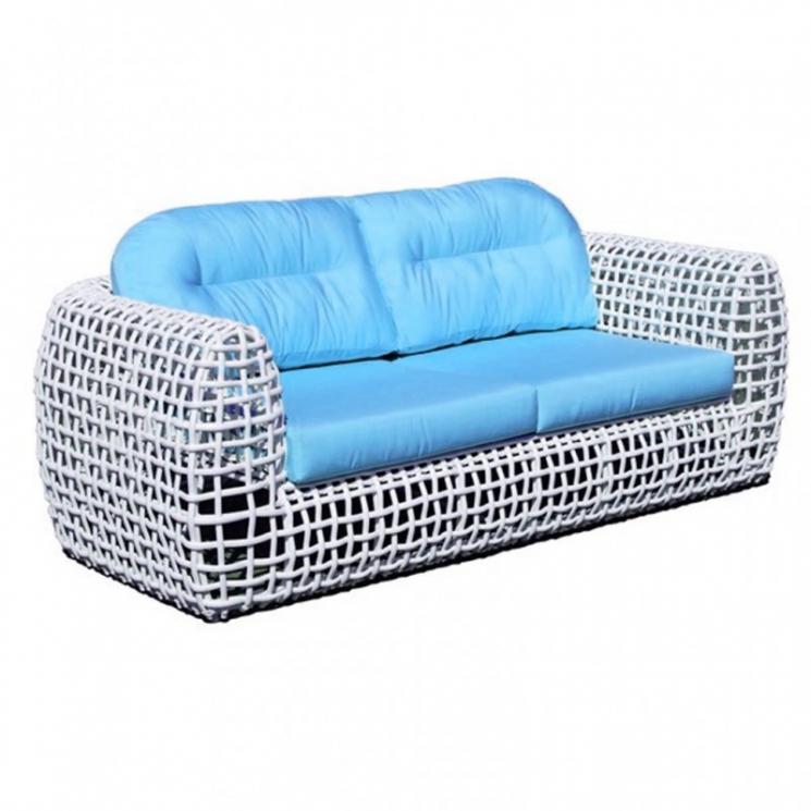 Стильный 2-х местный диван с плетеной основой из белого ротанга Dynasty Skyline Design - фото