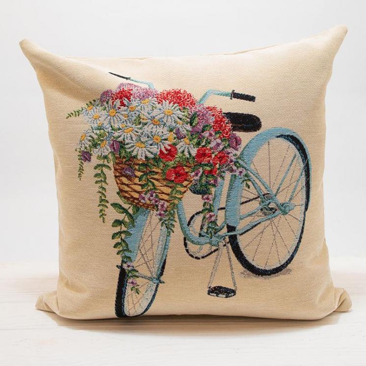 Наволочка с двусторонним принтом "Велосипед с цветами" Villa Grazia - фото