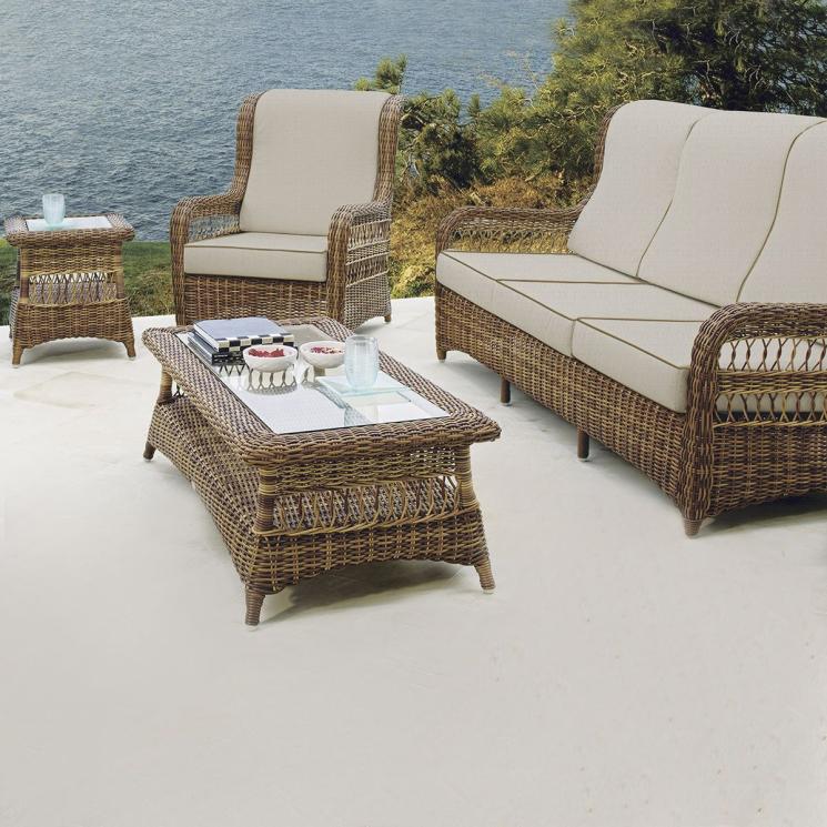 Комплект уличной ротанговой мебели для отдыха коричневого цвета Ebony Skyline Design - фото