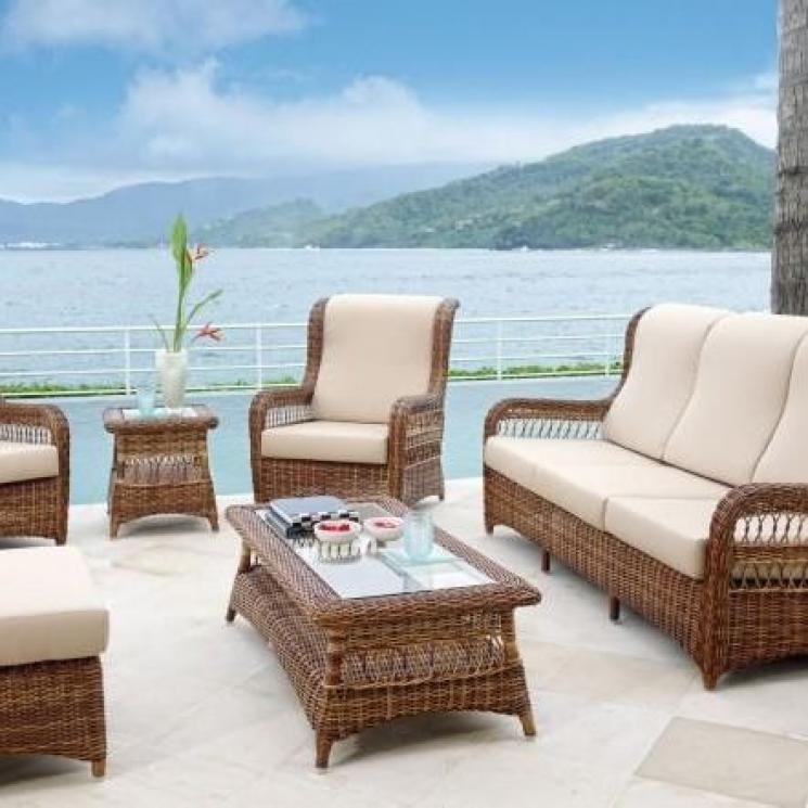 Комплект уличной мебели для отдыха из коричневого ротанга Ebony Skyline Design - фото