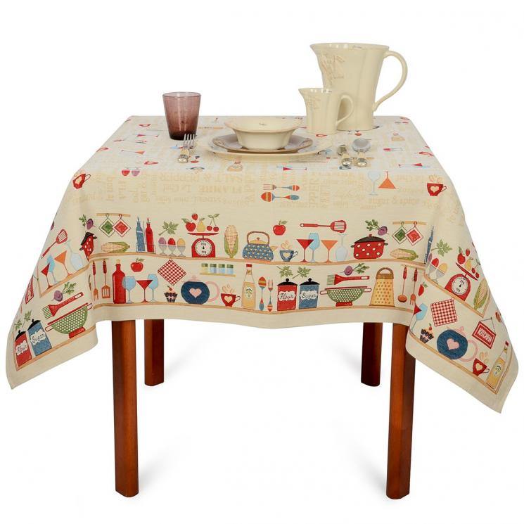 Гобеленовая скатерть для столовой и кухни "Секреты шеф-повара" Villa Grazia Premium - фото