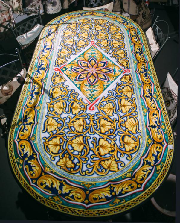 Овальный стол с каменной столешницей "Мавритания" Eurolavic - фото