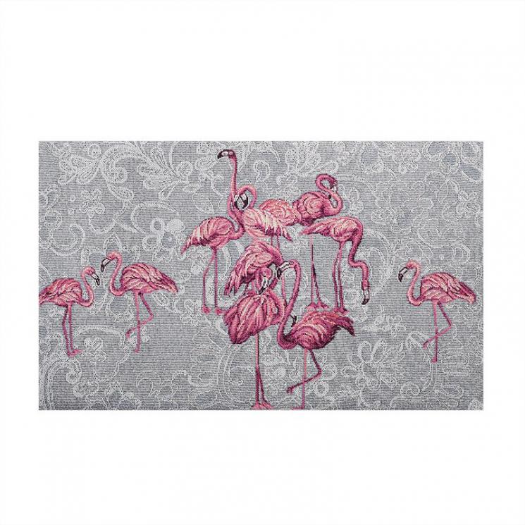 Гобеленовая салфетка в серо-розовой палитре "Фламинго" Villa Grazia - фото