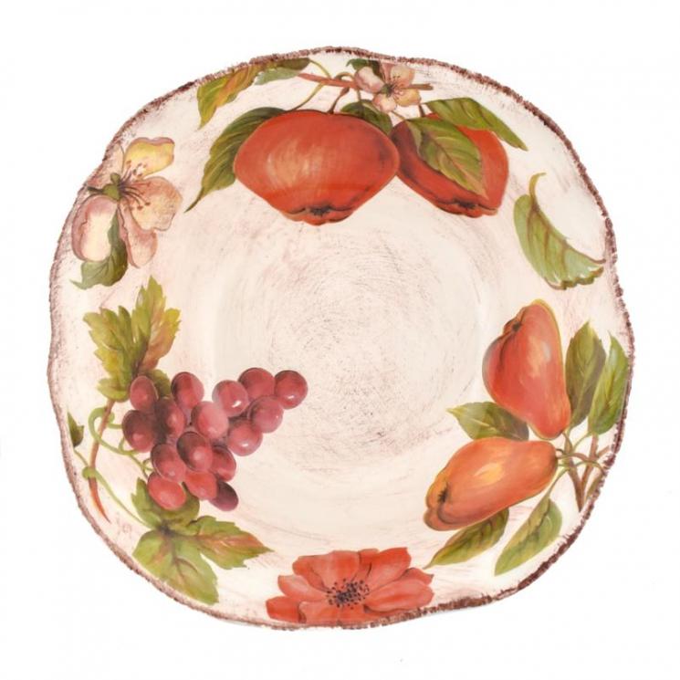 Суповая керамическая тарелка с фруктовыми мотивами "Осенний ноктюрн" Villa Grazia - фото