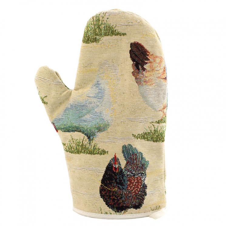 Гобеленовая прихватка-рукавичка с изображением курочек "Курочка Ряба" Emilia Arredamento - фото