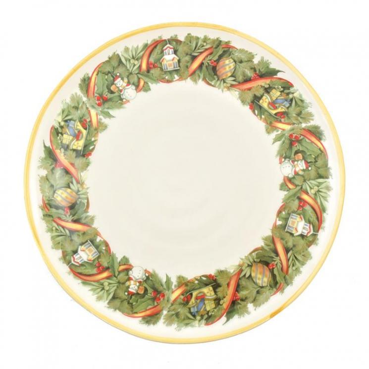 Обеденная тарелка для зимней праздничной сервировки "Яркое Рождество" Villa Grazia - фото