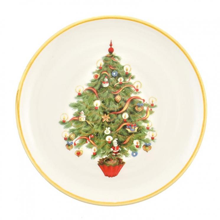 Салатная тарелка с изображением нарядной ёлочки "Яркое Рождество" Villa Grazia - фото
