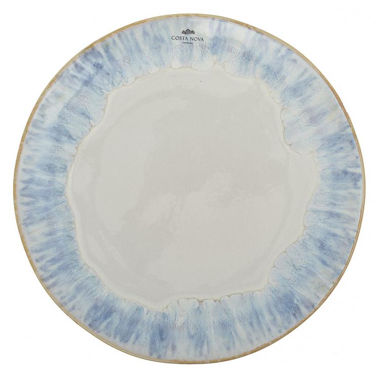 Обеденная тарелка с росписью в синих оттенках из морской коллекции Brisa Costa Nova - фото