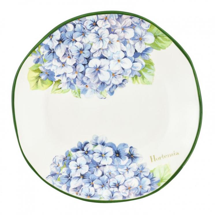 Обеденная тарелка из эксклюзивной керамической коллекции "Голубая гортензия" Villa Grazia - фото