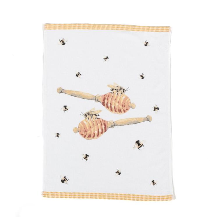 Кухонное махровое хлопковое полотенце с пчелами и медом Canada Centrotex - фото