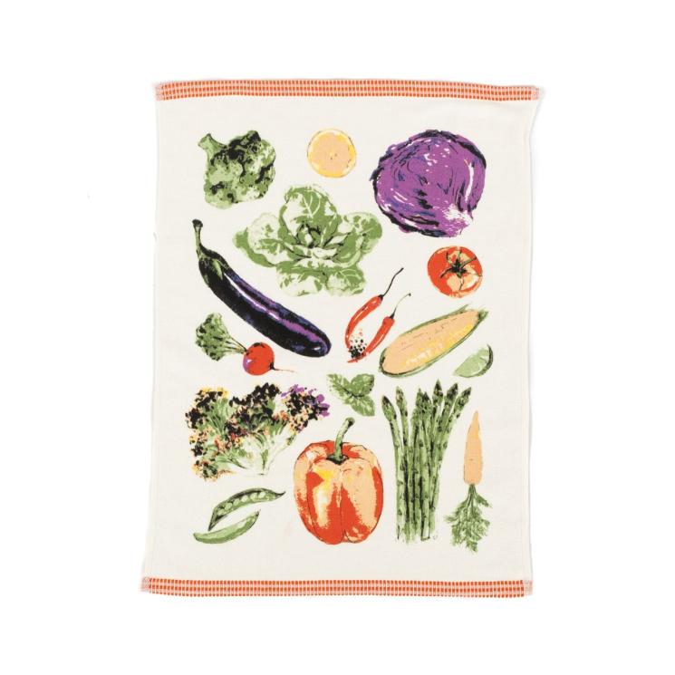 Кухонное махровое полотенце хлопковое с овощным ассорти Land Centrotex - фото