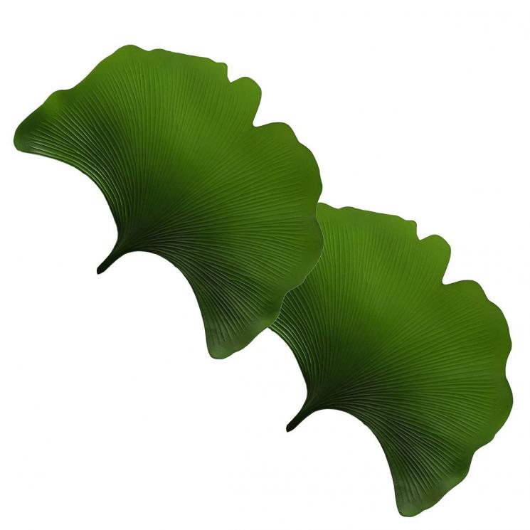 Подставки под обеденную посуду в форме двулопастных листьев Гинкго Билоба с прожилками VdE - фото