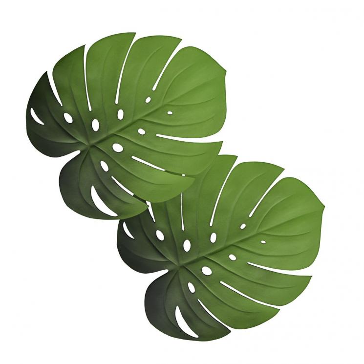 Подставки под горячую столовую посуду в виде зеленых тропических листьев Монстеры VdE - фото