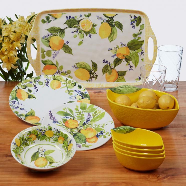 Коллекция посуды из меламина с рисунками цитрусовых «Аромат лимона» Certified International - фото