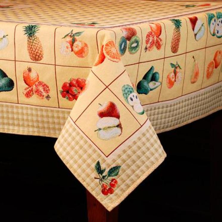 Скатерть из гобелена с изображением плодов "Фруктовая азбука" Emilia Arredamento - фото