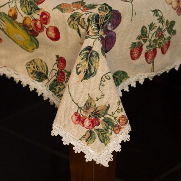 Прямоугольная скатерть из гобелена с ярким узором "Фруктовое изобилие" Emilia Arredamento - фото