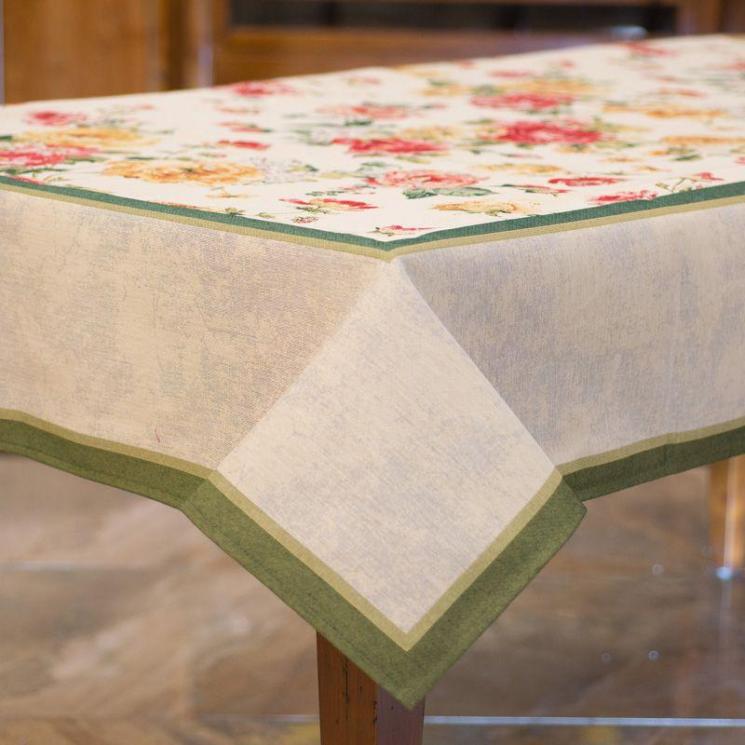 Гобеленовая цветочная скатерть на прямоугольный стол Gloxia Emilia Arredamento - фото