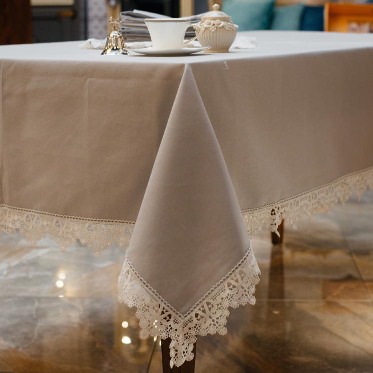 Комплект элитного текстиля для сервировки: скатерть, раннер и 12 салфеток Burro Bic Ricami - фото