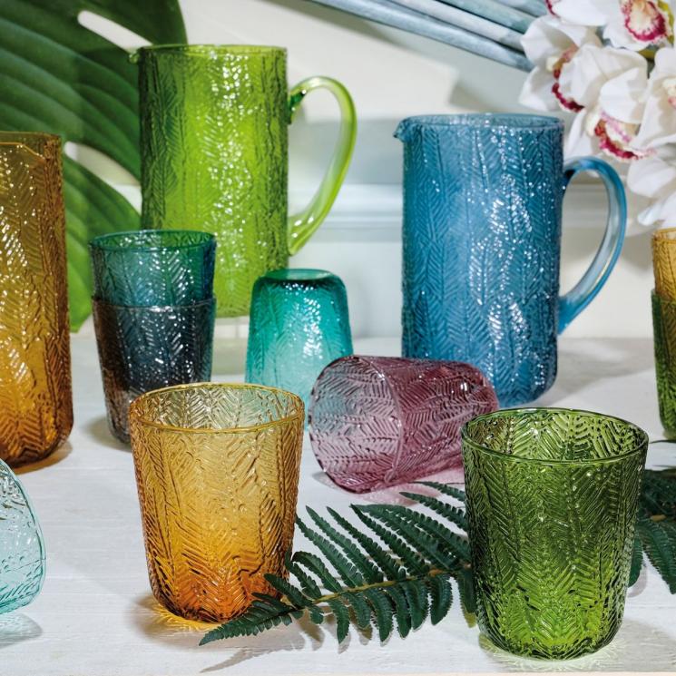 Коллекция разноцветной стеклянной посуды для напитков со структурной поверхностью Montego Maison - фото