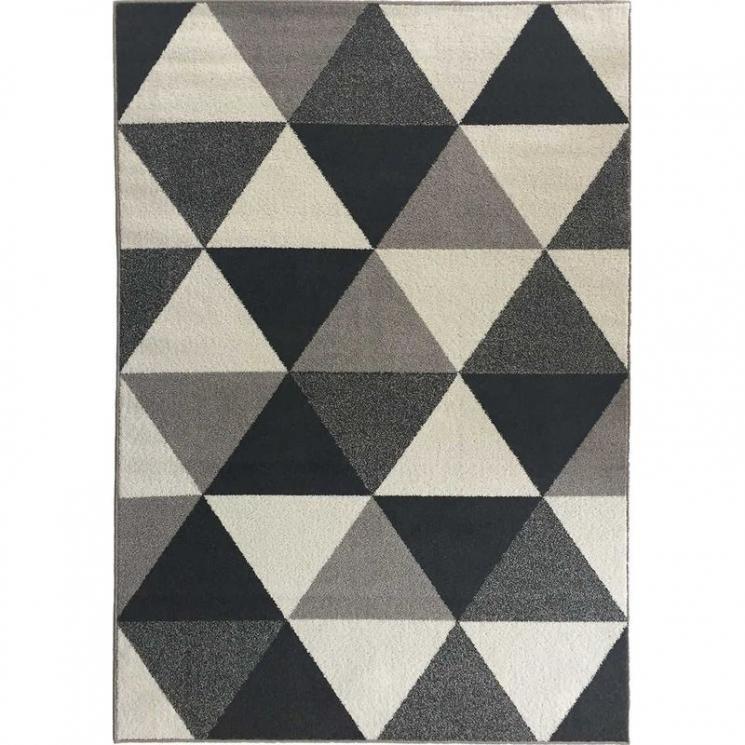 Ковер с треугольным рисунком серо-белого цвета New SL Carpet - фото