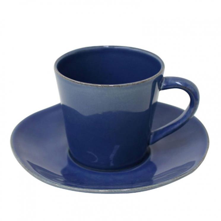 Кофейная чашка с блюдцем из синей огнеупорной керамики Novа Costa Nova - фото