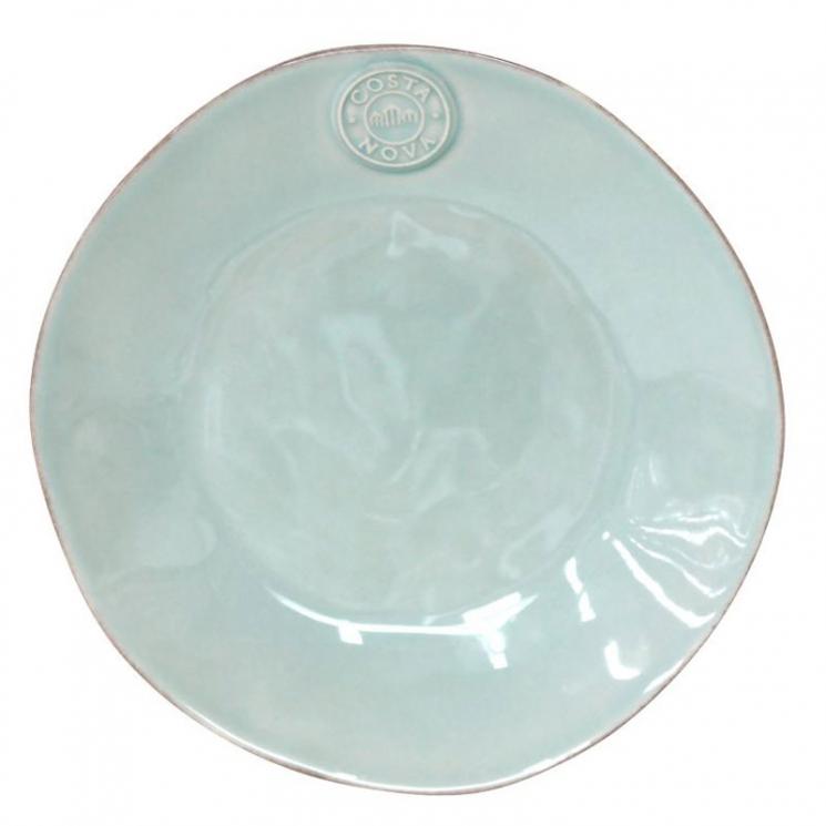 Десертная тарелка из глянцевой бирюзовой керамики коллекции Nova Costa Nova - фото