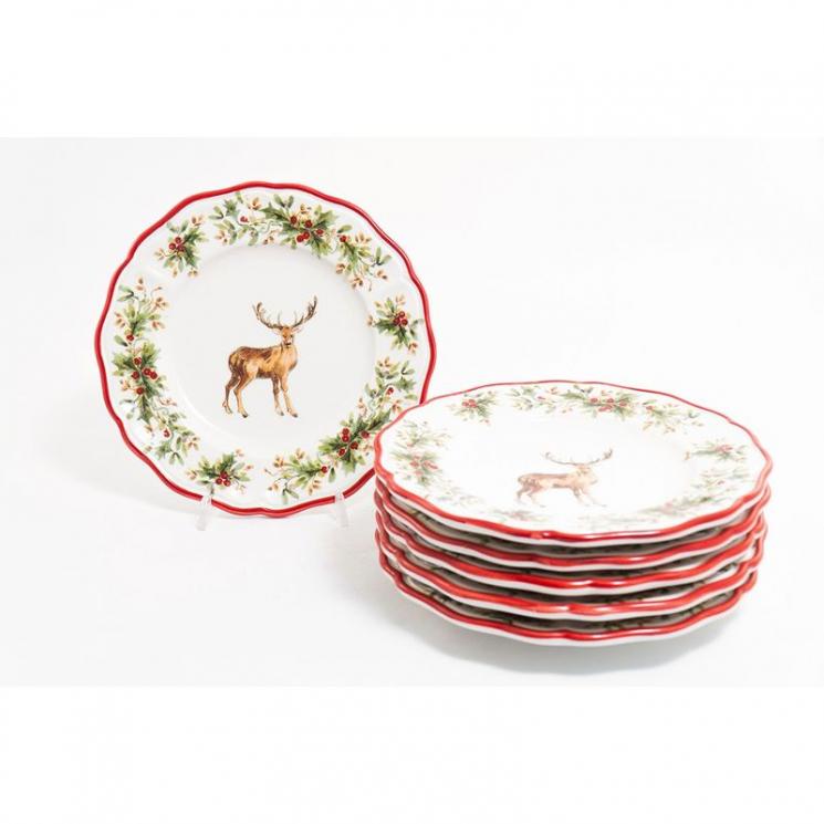 Коллекция керамической посуды в рождественской стилистике "Новогодний олень" Villa Grazia - фото