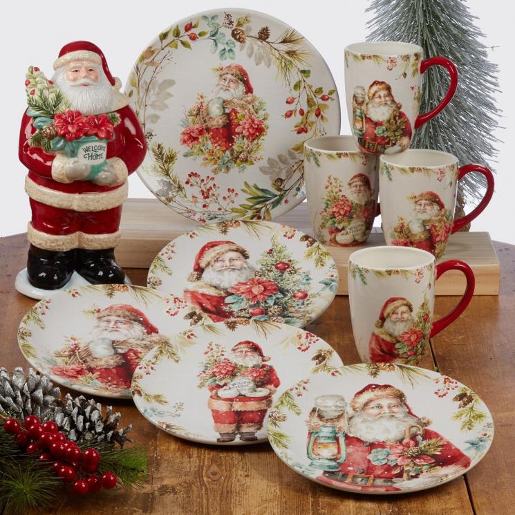 Коллекция керамической посуды с изображениями Санта Клауса «Рождественская сказка» Certified International - фото