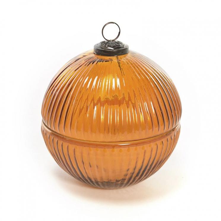Свеча ароматическая янтарного цвета "Новогодний шар" Mercury - фото