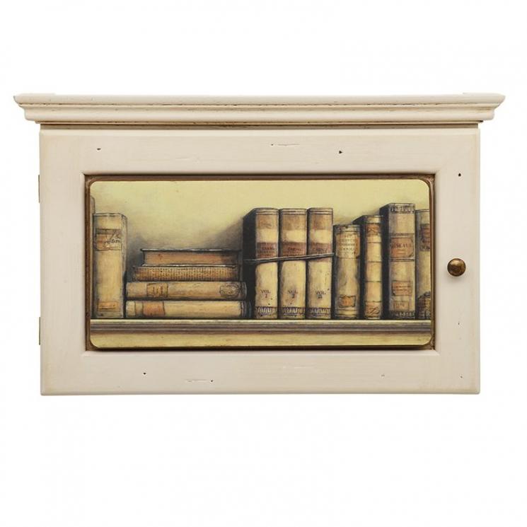 Ключница настенная деревянная белого цвета "Книги" Decor Toscana - фото