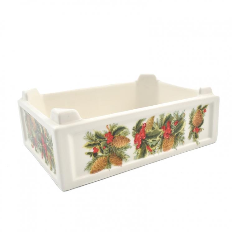 Маленький керамический ящик для сервировки или декора «Зимний букет» Villa Grazia - фото